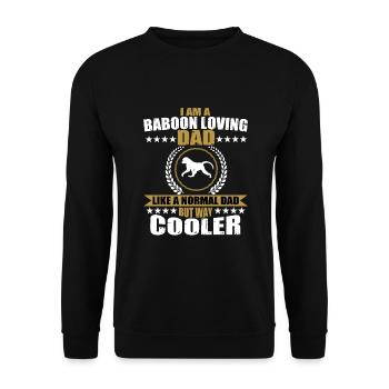 Baboon Loving Father Gift For Men - Unisex Sweatshirt - black - Front - Alina (178cm) & Michal (187cm)