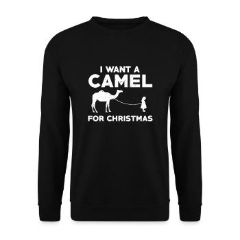 Ich Möchte Ein Kamel Zu Weihnachten - Unisex Pullover - Schwarz - Vorne - Alina (178cm) & Michal (187cm)