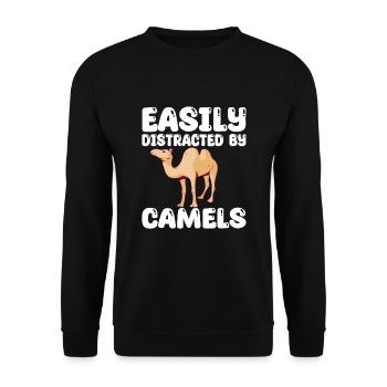 Lustiges Kamel T-Shirt - Unisex Pullover - Schwarz - Vorne - Alina (178cm) & Michal (187cm)