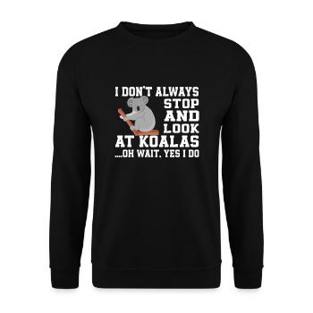 Funny Koala Bear - Unisex Sweatshirt - black - Front - Alina (178cm) & Michal (187cm)