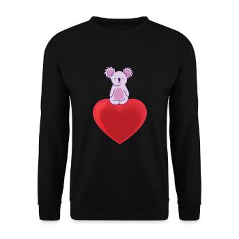 Sweet Koala With Heart - Unisex Sweatshirt - black - Front - Alina (178cm) & Michal (187cm)