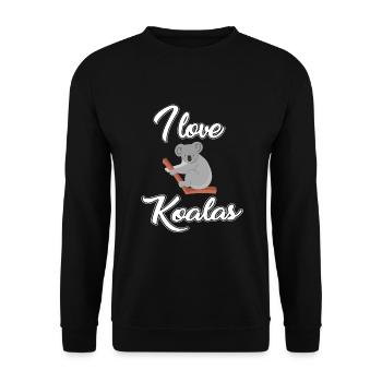 I love koalas - Unisex Sweatshirt - black - Front - Alina (178cm) & Michal (187cm)