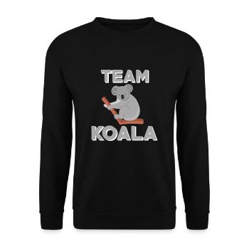 Funny Team Koala Shirt - Unisex Sweatshirt - black - Front - Alina (178cm) & Michal (187cm)