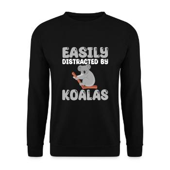 Funny Koala T-Shirt - Unisex Sweatshirt - black - Front - Alina (178cm) & Michal (187cm)
