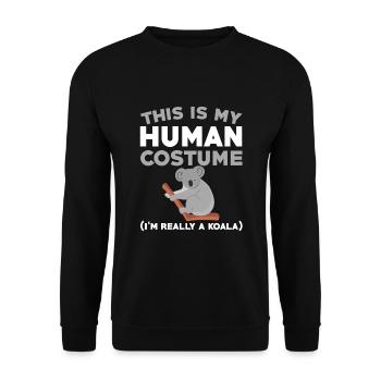 Funny Koala Costume - Unisex Sweatshirt - black - Front - Alina (178cm) & Michal (187cm)