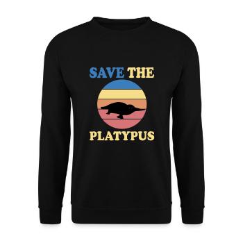 Sauvez l’ornithorynque - Sweat-shirt Unisexe - noir - Devant - Alina (178cm) & Michal (187cm)