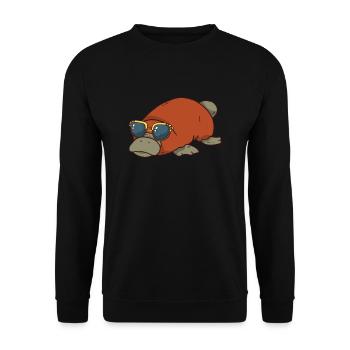 Ornithorynque avec lunettes de soleil - Sweat-shirt Unisexe - noir - Devant - Alina (178cm) & Michal (187cm)