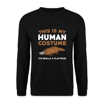 Cadeau d’Halloween Ornithorynque - Sweat-shirt Unisexe - noir - Devant - Alina (178cm) & Michal (187cm)