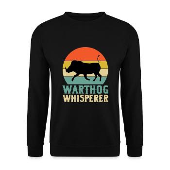 Great Warthog Whisperer Gift - Unisex Sweatshirt - black - Front - Alina (178cm) & Michal (187cm)
