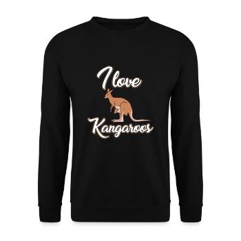 J’adore les kangourous - Sweat-shirt Unisexe - noir - Devant - Alina (178cm) & Michal (187cm)