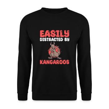 Facilement distrait par les kangourous - Sweat-shirt Unisexe - noir - Devant - Alina (178cm) & Michal (187cm)