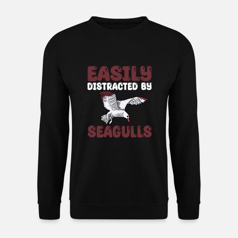 Easily distracted by seagulls - Unisex Sweatshirt - black
