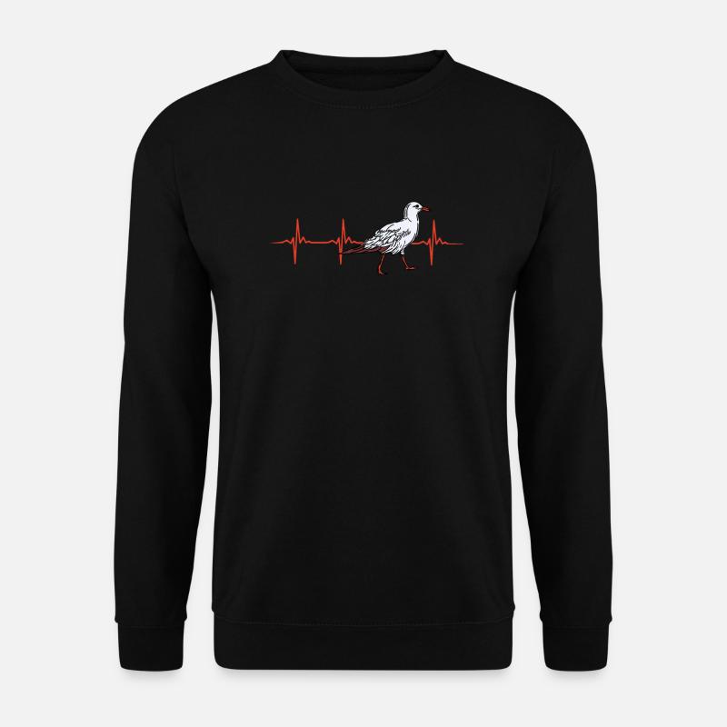 Seagull Heartbeat Gift - Unisex Sweatshirt - black