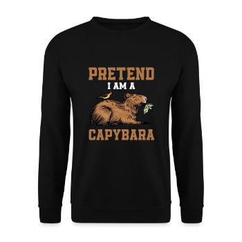 Tu So, Als Wäre Ich Ein Capybara - Unisex Pullover - Schwarz - Vorne - Alina (178cm) & Michal (187cm)