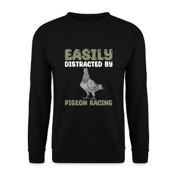 cadeau de course de pigeon - Sweat-shirt Unisexe - noir - Devant - Alina (178cm) & Michal (187cm)
