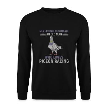 Course de pigeons pour hommes - Sweat-shirt Unisexe - noir - Devant - Alina (178cm) & Michal (187cm)