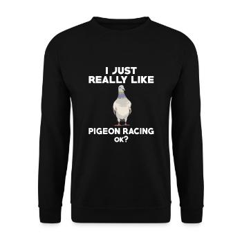 Lovers of pigeon sports - Unisex Sweatshirt - black - Front - Alina (178cm) & Michal (187cm)