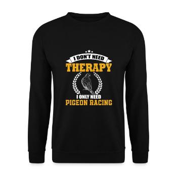 Drôle de T-shirt de course de pigeon - Sweat-shirt Unisexe - noir - Devant - Alina (178cm) & Michal (187cm)