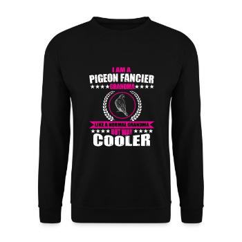 Drôle de grand-mère colombophile - Sweat-shirt Unisexe - noir - Devant - Alina (178cm) & Michal (187cm)