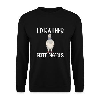 Tauben Züchten Geschenk - Unisex Pullover - Schwarz - Vorne - Alina (178cm) & Michal (187cm)