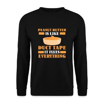 Drôle de beurre de cacahuète disant - Sweat-shirt Unisexe - noir - Devant - Alina (178cm) & Michal (187cm)
