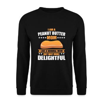 Funny Peanut Butter Mama - Unisex Sweatshirt - black - Front - Alina (178cm) & Michal (187cm)