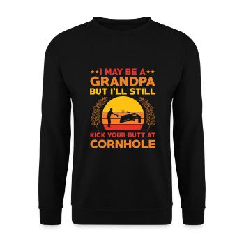 Cornhole Grandpa Cadeau - Sweat-shirt Unisexe - noir - Devant - Alina (178cm) & Michal (187cm)