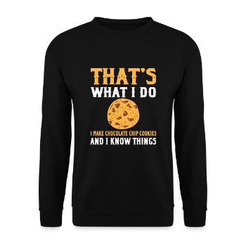 Baking chocolate chip cookies - Unisex Sweatshirt - black - Front - Alina (178cm) & Michal (187cm)