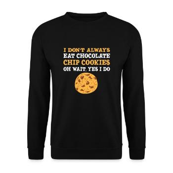 Funny chocolate chip cookie design - Unisex Sweatshirt - black - Front - Alina (178cm) & Michal (187cm)