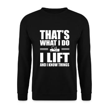 Great forklift driver motif - Unisex Sweatshirt - black - Front - Alina (178cm) & Michal (187cm)