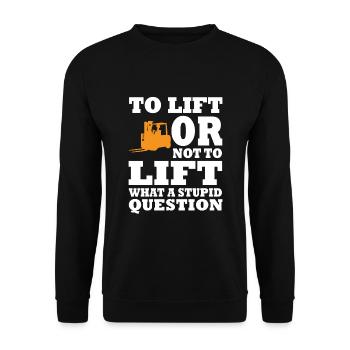 Gabelstaplerfahrer - Unisex Pullover - Schwarz - Vorne - Alina (178cm) & Michal (187cm)
