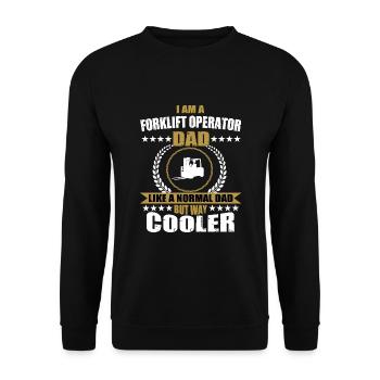 Forklift Papa - Unisex Sweatshirt - black - Front - Alina (178cm) & Michal (187cm)