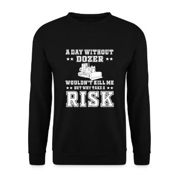 Funny bulldozer driver - Unisex Sweatshirt - black - Front - Alina (178cm) & Michal (187cm)