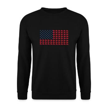 USA Bulldozer Flag - Unisex Sweatshirt - black - Front - Alina (178cm) & Michal (187cm)