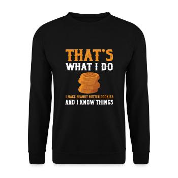 Peanut Butter Cookie Saying - Unisex Sweatshirt - black - Front - Alina (178cm) & Michal (187cm)