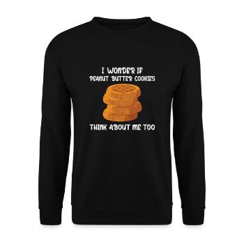 Drôle de biscuit au beurre de cacahuète - Sweat-shirt Unisexe - noir - Devant - Alina (178cm) & Michal (187cm)