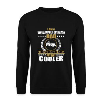 Wheel Loader Papa - Unisex Sweatshirt - black - Front - Alina (178cm) & Michal (187cm)