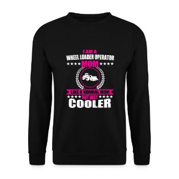 Wheel Loader Mama - Unisex Sweatshirt - black - Front - Alina (178cm) & Michal (187cm)