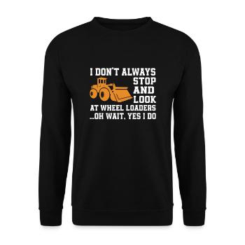 Funny Wheel Loader Gift - Unisex Sweatshirt - black - Front - Alina (178cm) & Michal (187cm)