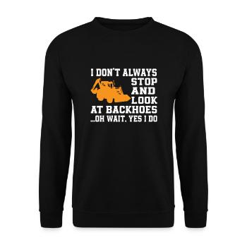 Funny backhoe loader saying - Unisex Sweatshirt - black - Front - Alina (178cm) & Michal (187cm)
