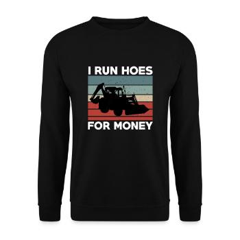 Funny Backhoe Loader Design - Unisex Sweatshirt - black - Front - Alina (178cm) & Michal (187cm)