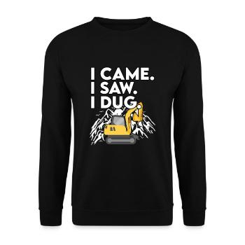 Funny Excavator Gift - Unisex Sweatshirt - black - Front - Alina (178cm) & Michal (187cm)
