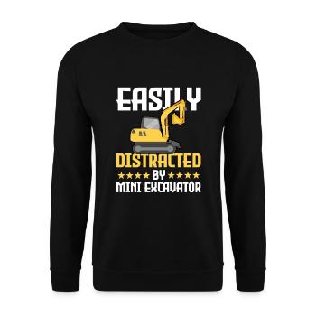 Funny excavator T-shirt - Unisex Sweatshirt - black - Front - Alina (178cm) & Michal (187cm)