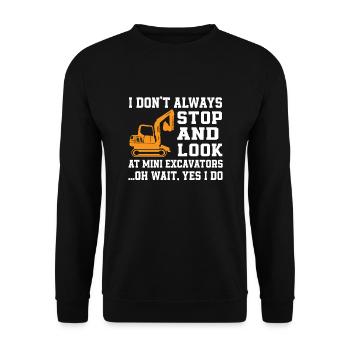 Funny Excavator Lovers Design - Unisex Sweatshirt - black - Front - Alina (178cm) & Michal (187cm)