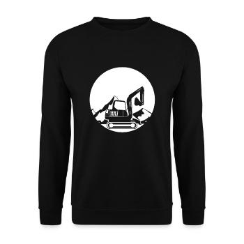 excavator Berg Design - Unisex Sweatshirt - black - Front - Alina (178cm) & Michal (187cm)