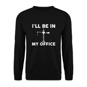 Lustiges Kranfahrer T-Shirt - Unisex Pullover - Schwarz - Vorne - Alina (178cm) & Michal (187cm)