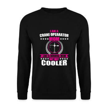 Kranführer Mama - Unisex Pullover - Schwarz - Vorne - Alina (178cm) & Michal (187cm)