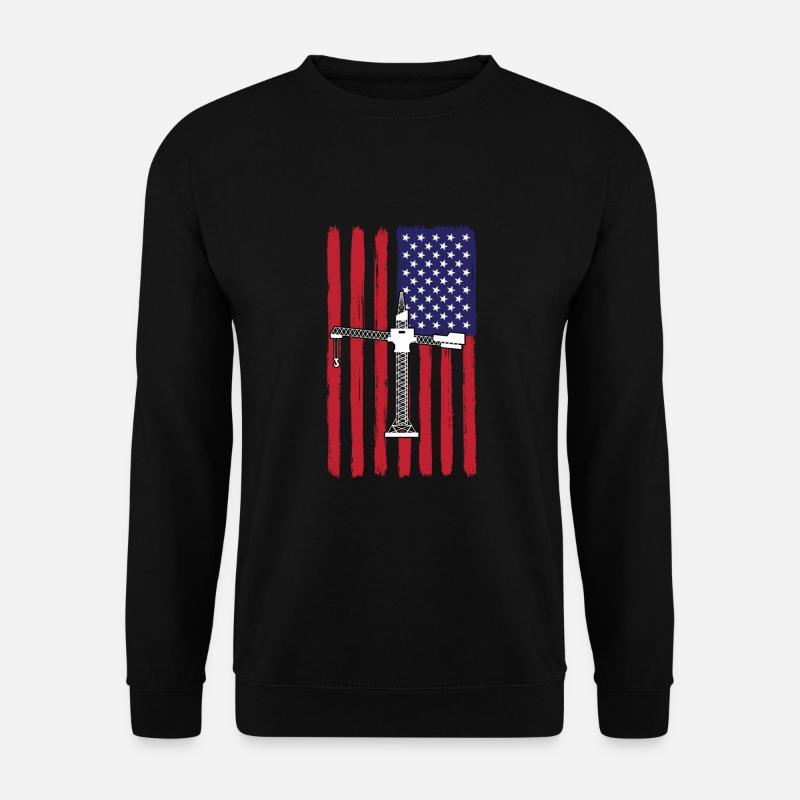 USA Kranfahrer Design - Unisex Pullover - Schwarz