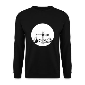 Tolle Kran Landschaft - Unisex Pullover - Schwarz - Vorne - Alina (178cm) & Michal (187cm)