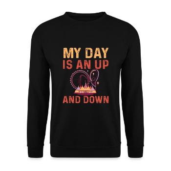 Fun Roller Coaster Fan Design - Unisex Sweatshirt - black - Front - Alina (178cm) & Michal (187cm)